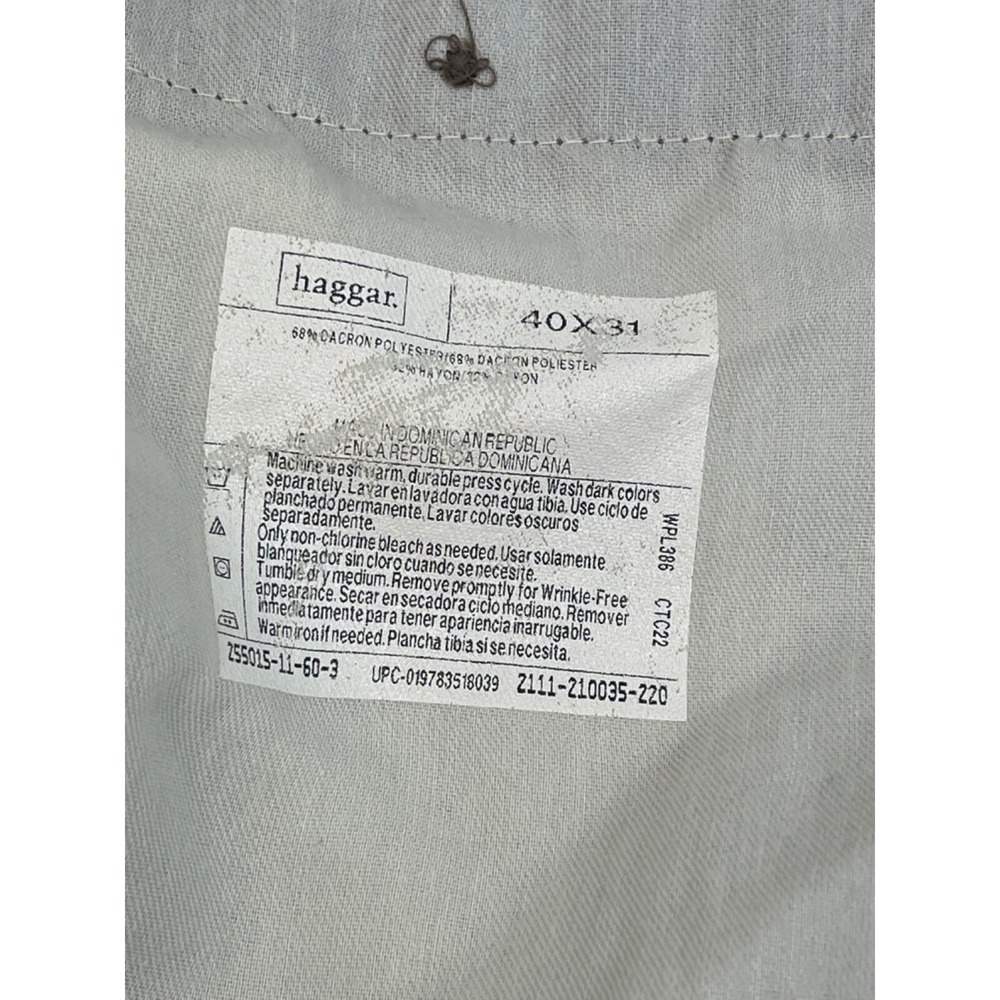 Haggar Black Label Dress Pants Men's Size 40/31 Brown Inside Waist Extenders - Picture 10 of 11